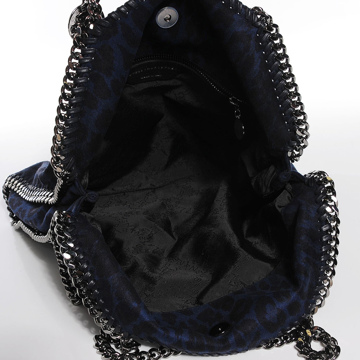 Linen Leopard Small Falabella Tote Blue