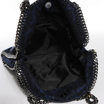 Stella McCartney Linen Leopard Small Falabella Tote Blue 5 of 9