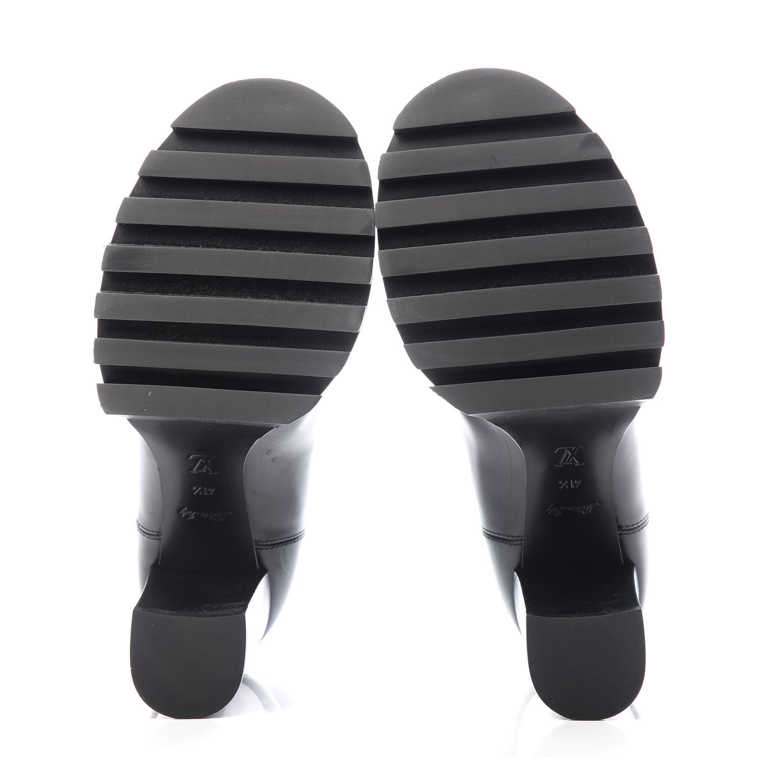 Louis Vuitton Calfskin Monogram Uniformes Chelsea Lug Sole 80mm Ankle Boots 41.5 Black 6 of 10