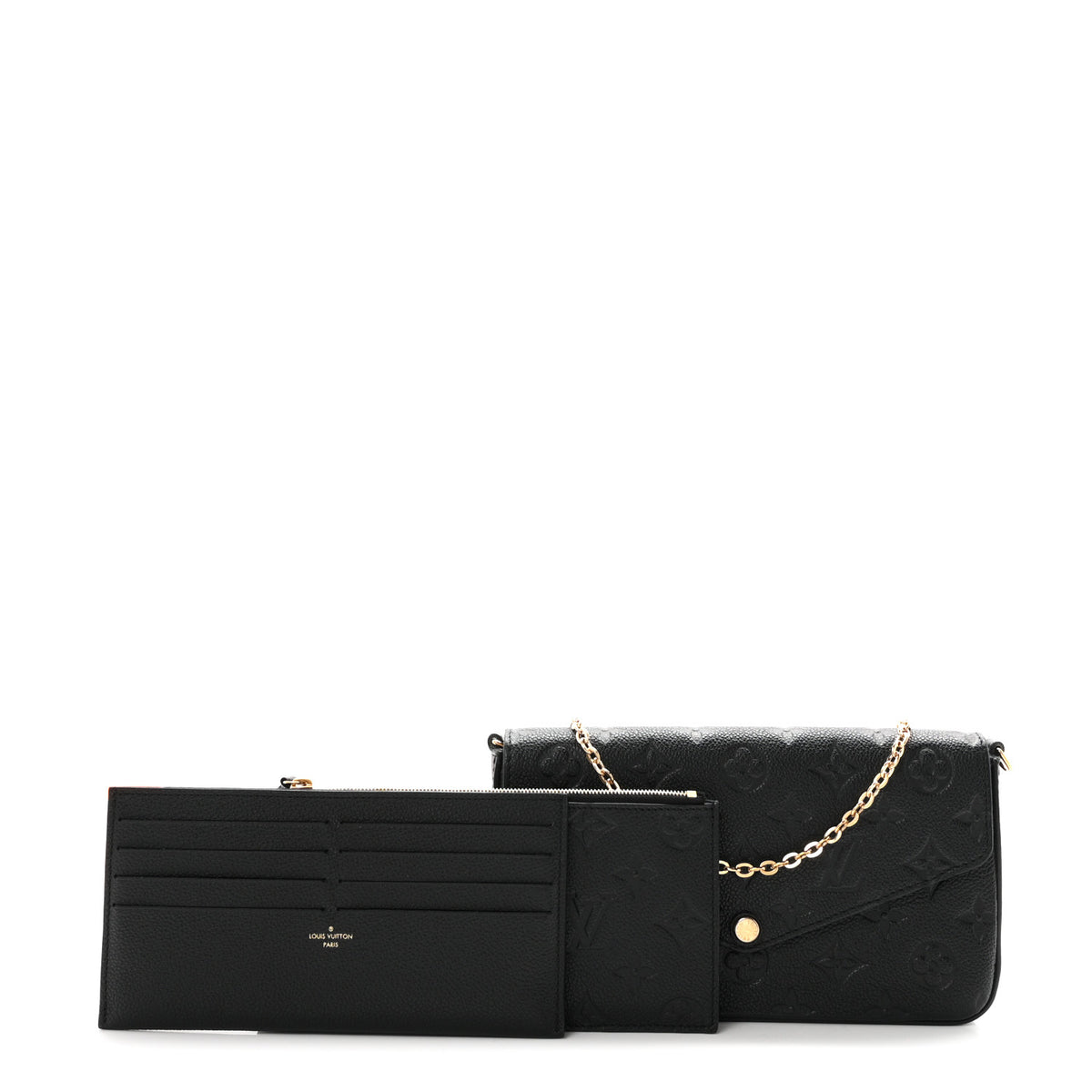 Louis Vuitton Empreinte Pochette Felicie Chain Wallet Black 3 of 12