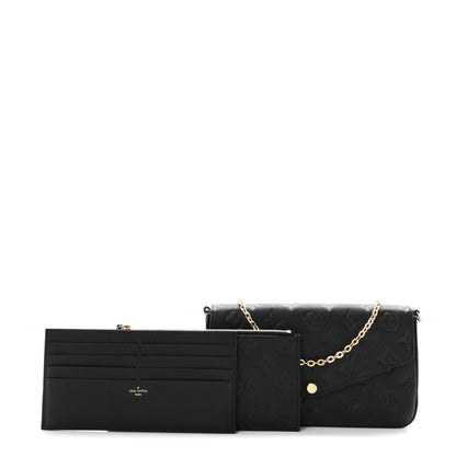 Louis Vuitton Empreinte Pochette Felicie Chain Wallet Black 3 of 12