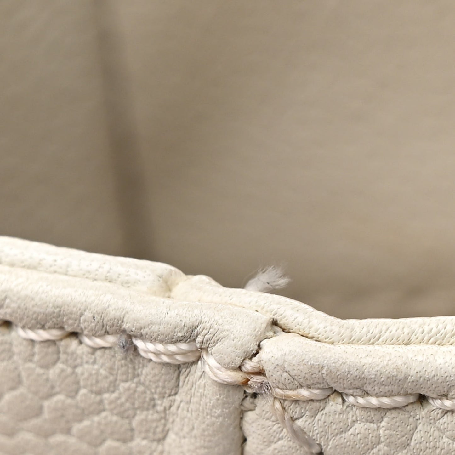 Caviar Quilted Petit Shopping Tote PST White