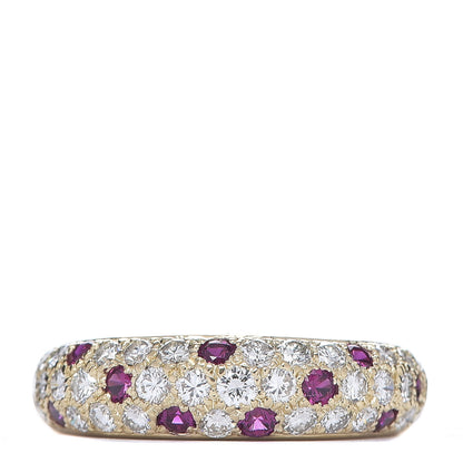 Cartier 18K Yellow Gold Diamond Ruby 6mm Mimi Ring 55 7.25 2 of 6