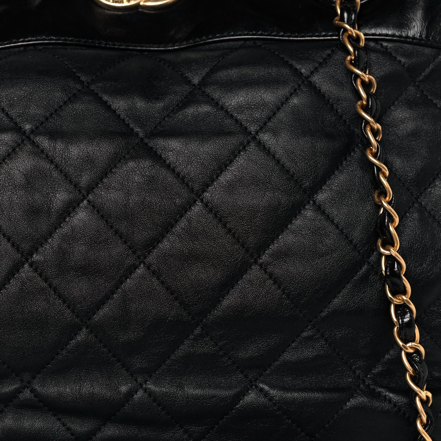 Iridescent Calfskin Large In the Mix Tote Black