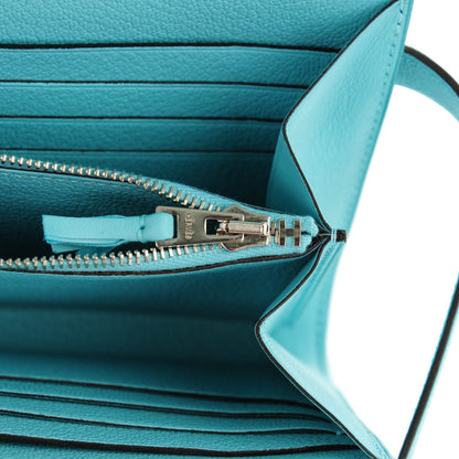 Hermes Swift Ghillies Kelly Longue Wallet Bleu Atoll 3 of 11