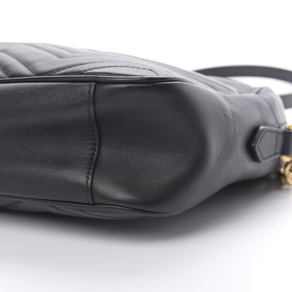 Gucci Calfskin Matelasse Medium GG Marmont Chain Shoulder Bag Black 10 of 14