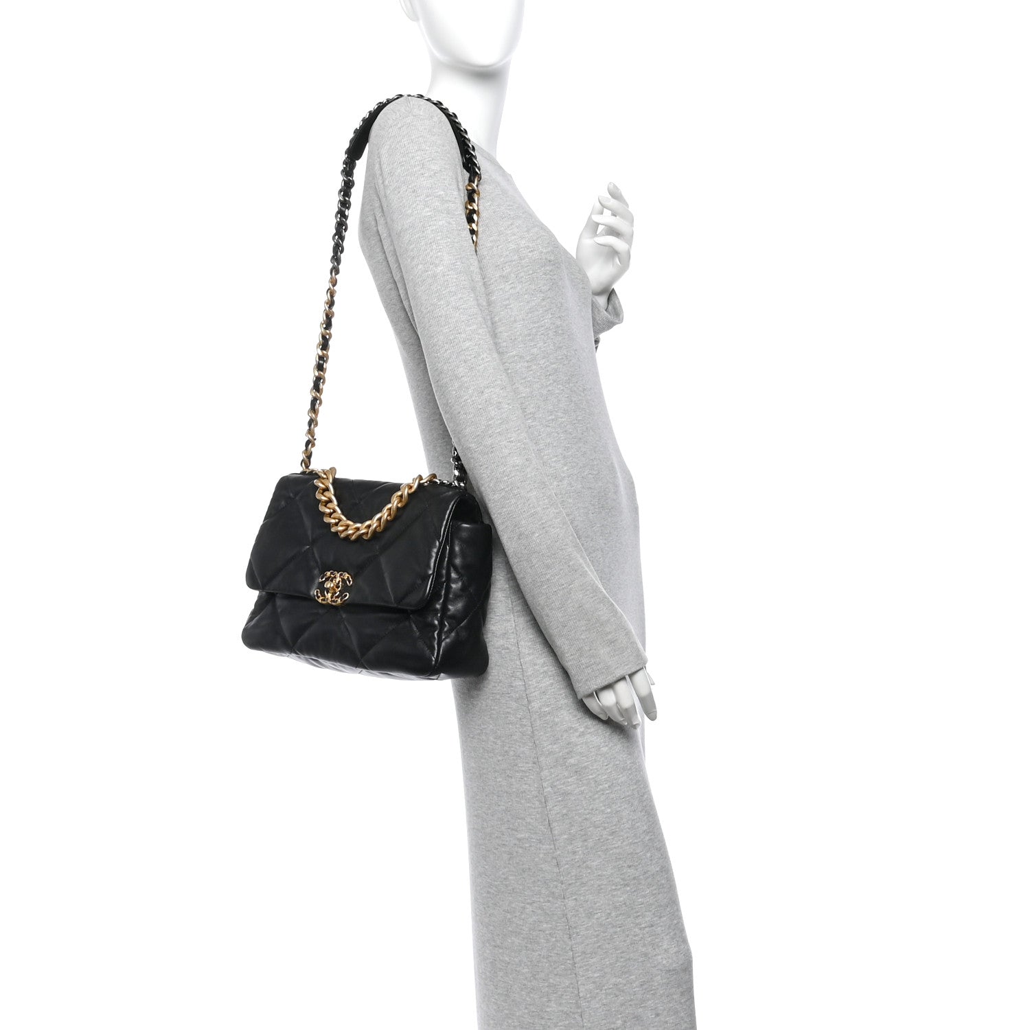 Chanel Lambskin Quilted Large Chanel 19 Flap Black 2 of 10