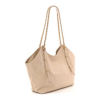 Chanel Calfskin Quilted Small Shopping Bag Beige 4 of 11