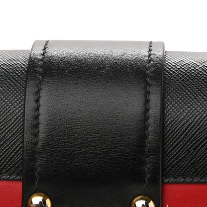 Prada City Calfskin Saffiano Cahier Bag Fuoco Black 11 of 13
