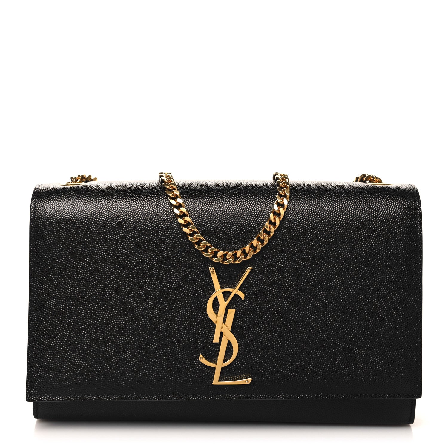 Saint Laurent Grain De Poudre Medium Classic Monogram Kate Satchel Black 1 of 9