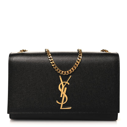 Saint Laurent Grain De Poudre Medium Classic Monogram Kate Satchel Black 1 of 9