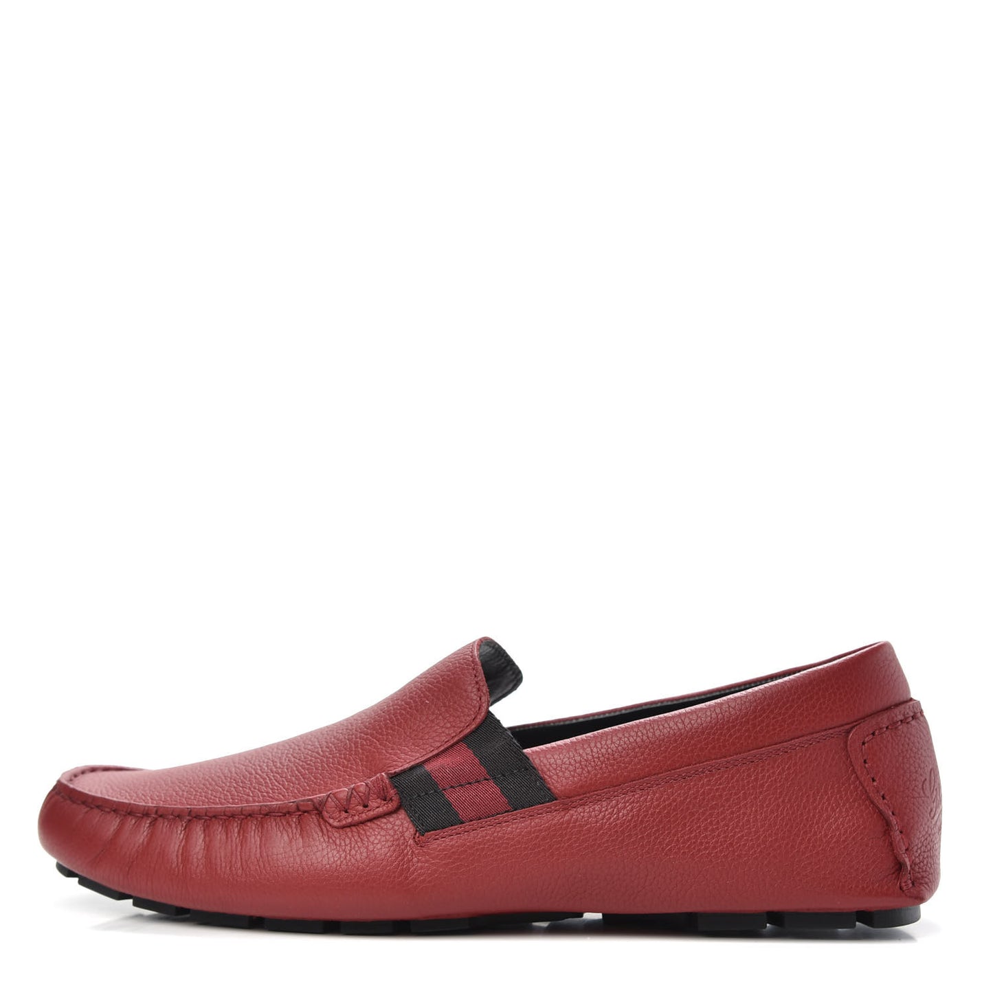 Calfskin Web Mens Driver Loafers 8 Red