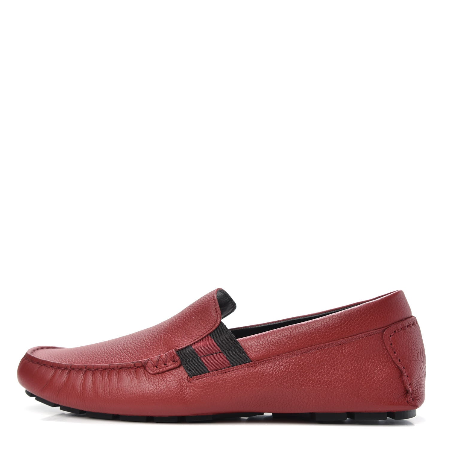 Gucci Calfskin Web Mens Driver Loafers 8 Red 1 of 9