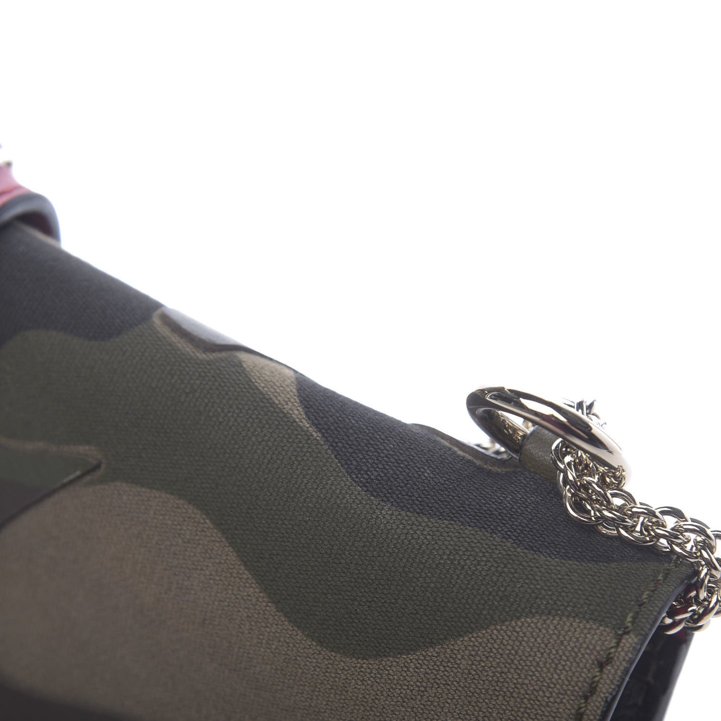 Nappa Canvas Camouflage Medium Glam Lock Rockstud Flap Verde