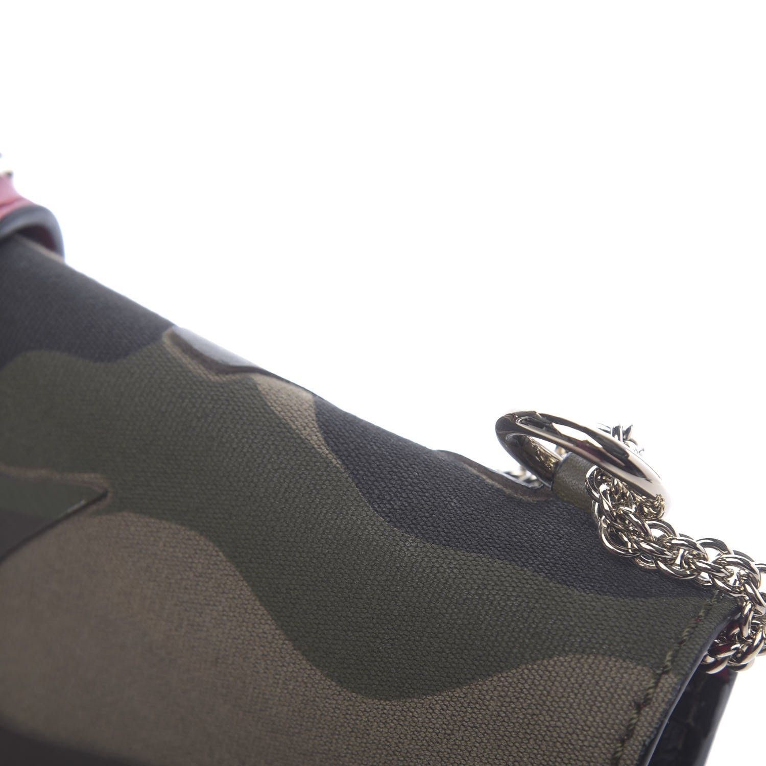 Valentino Garavani Nappa Canvas Camouflage Medium Glam Lock Rockstud Flap Verde 10 of 15