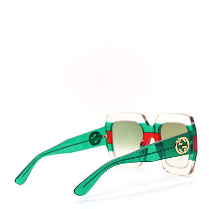 Gucci Square Web Frame GG0178S Sunglasses Green Red 4 of 7