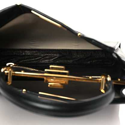 Fendi Agnello Old Shine Medium Peekaboo Iconic Satchel Black 5 of 10