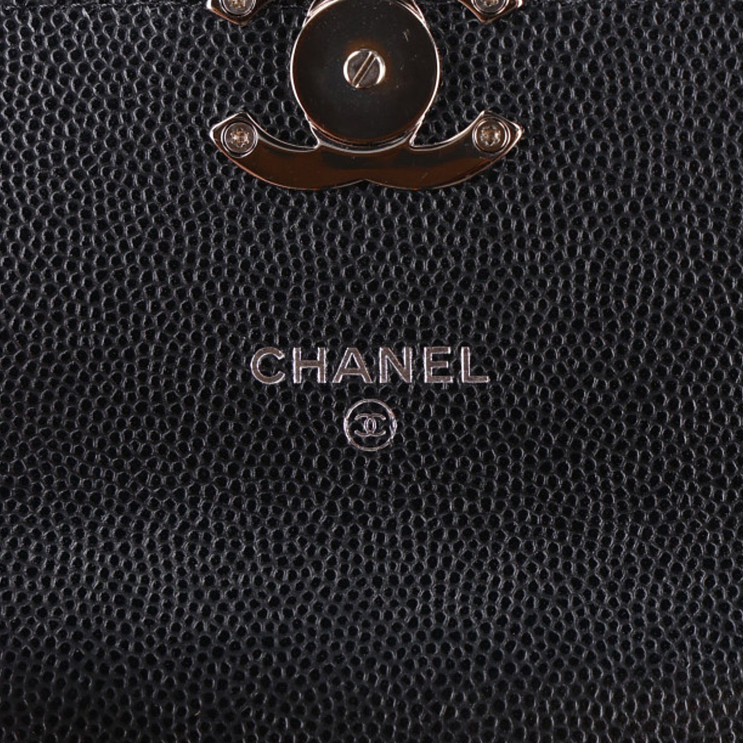 Caviar Quilted Pick Me Up Clutch With Chain Black
