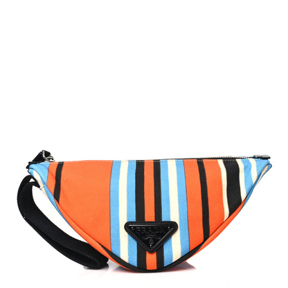 Prada Canvas Baiadera Stripe Wristlet Pouch Arancio 1 of 9