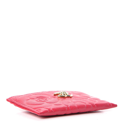 Chanel Caviar Camellia Embossed Card Holder Fuchsia 4 of 9