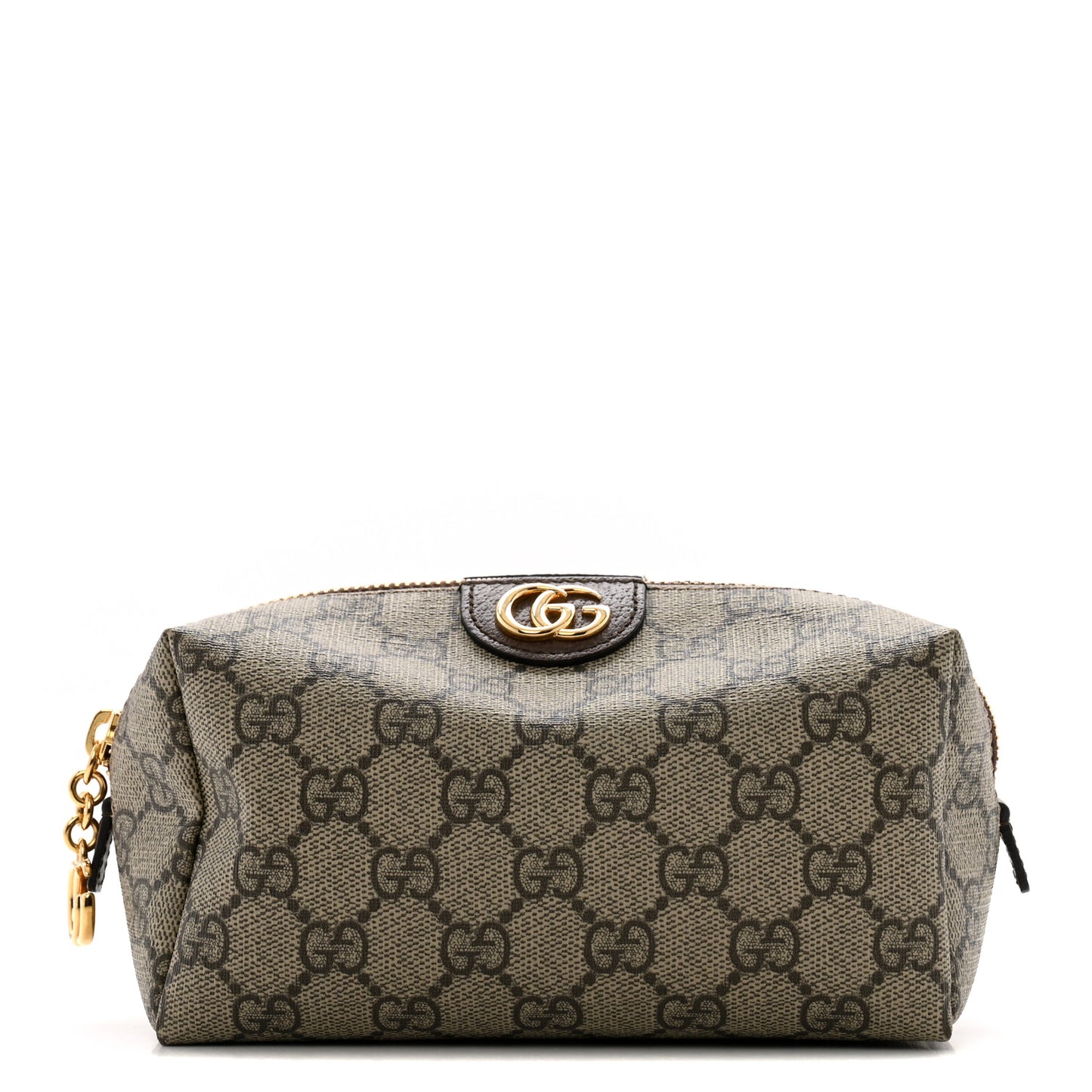 Soft GG Supreme Monogram Calfskin Medium Ophidia Cosmetic Case Beige Ebony New Acero