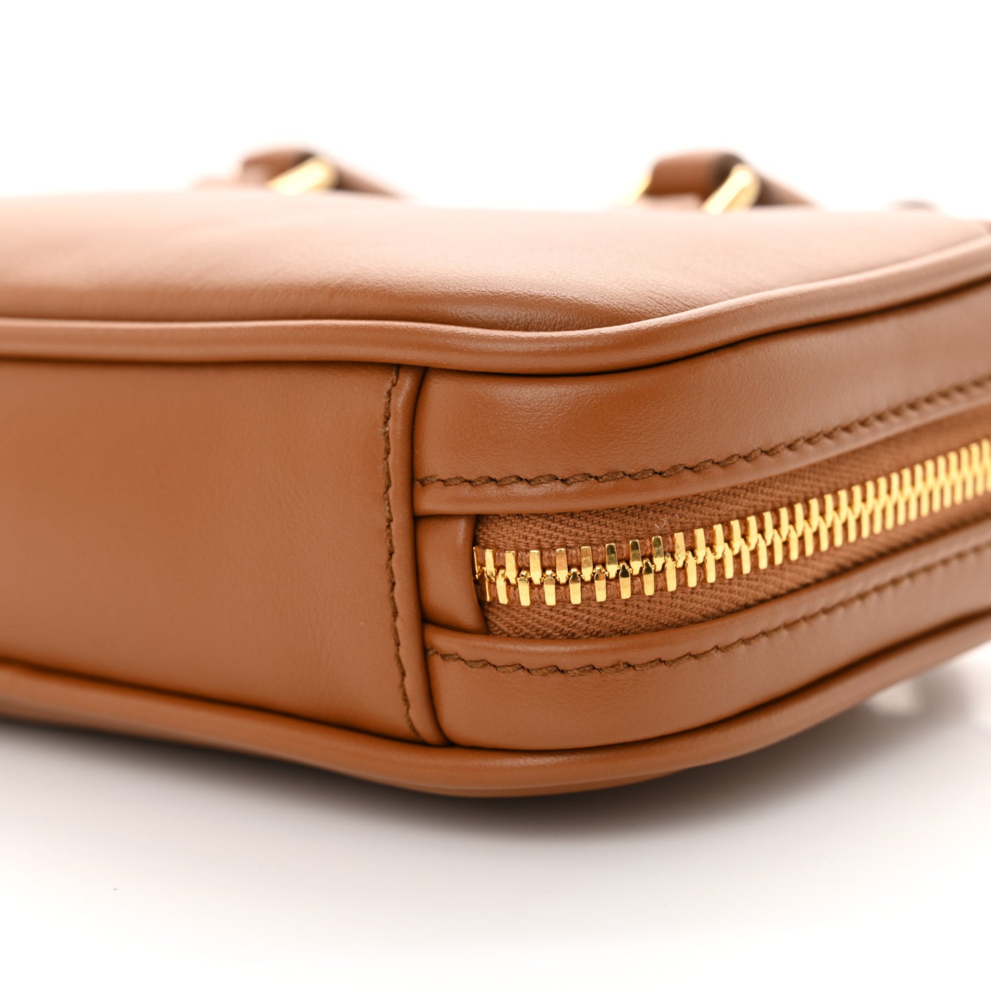 Calfskin Mini Arcadie Top Handle Bag Cognac