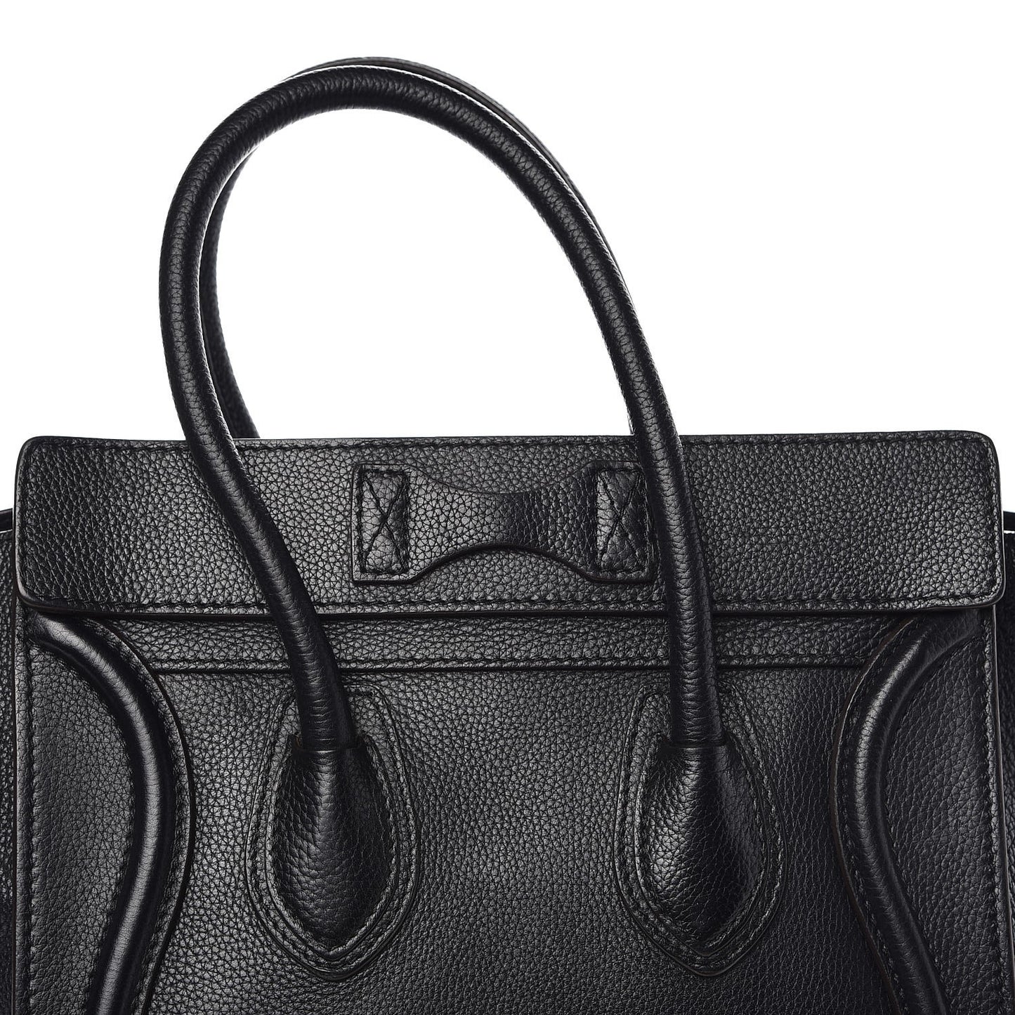 Drummed Calfskin Micro Luggage Black
