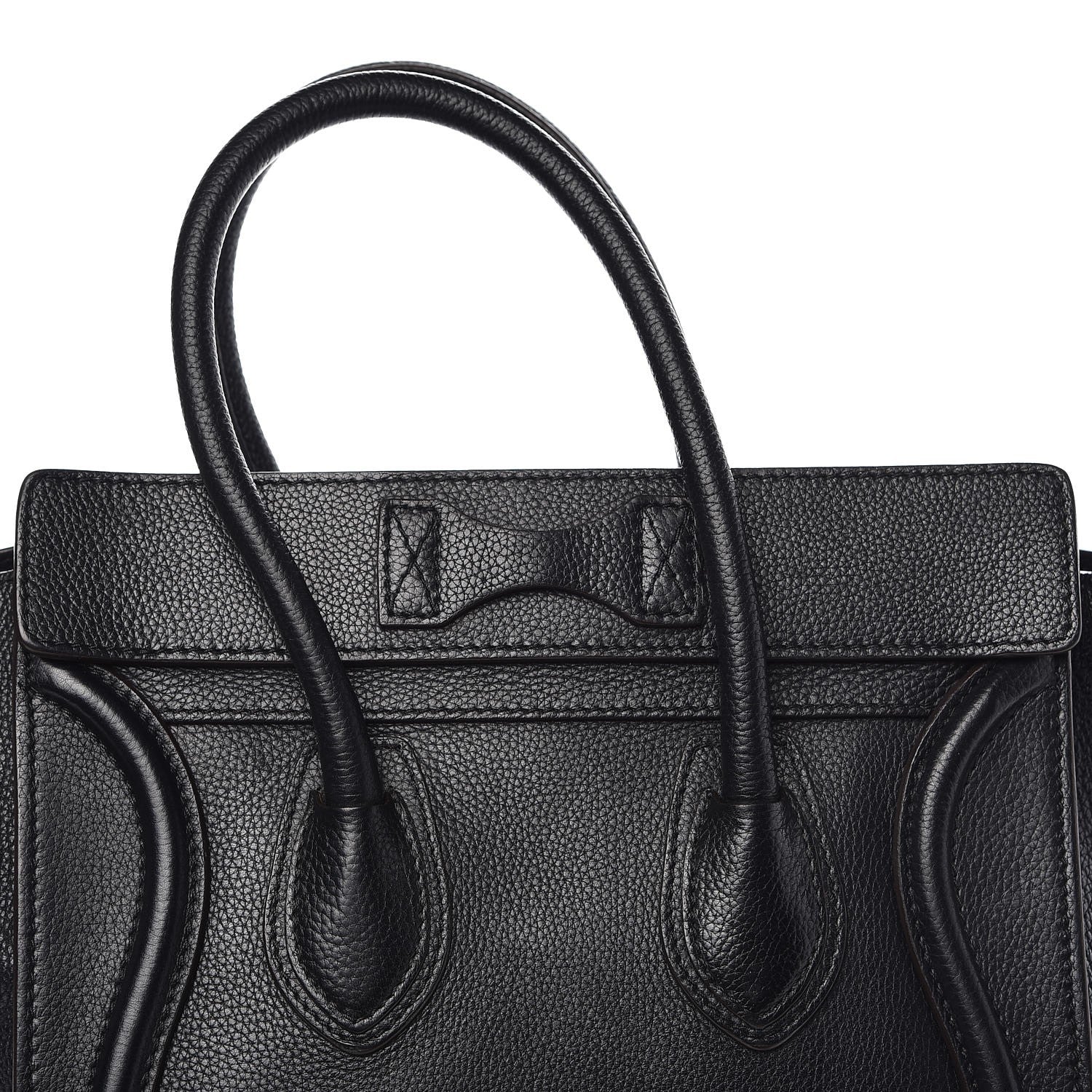 Celine Drummed Calfskin Micro Luggage Black 9 of 11