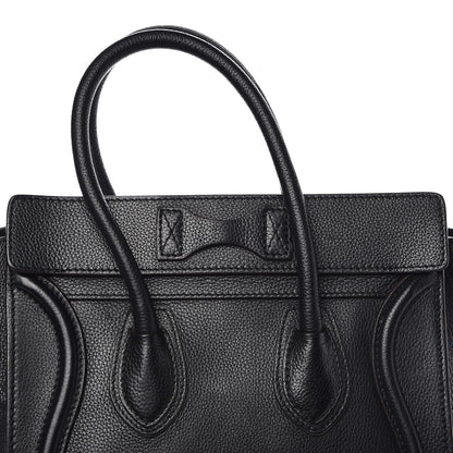 Celine Drummed Calfskin Micro Luggage Black 9 of 11