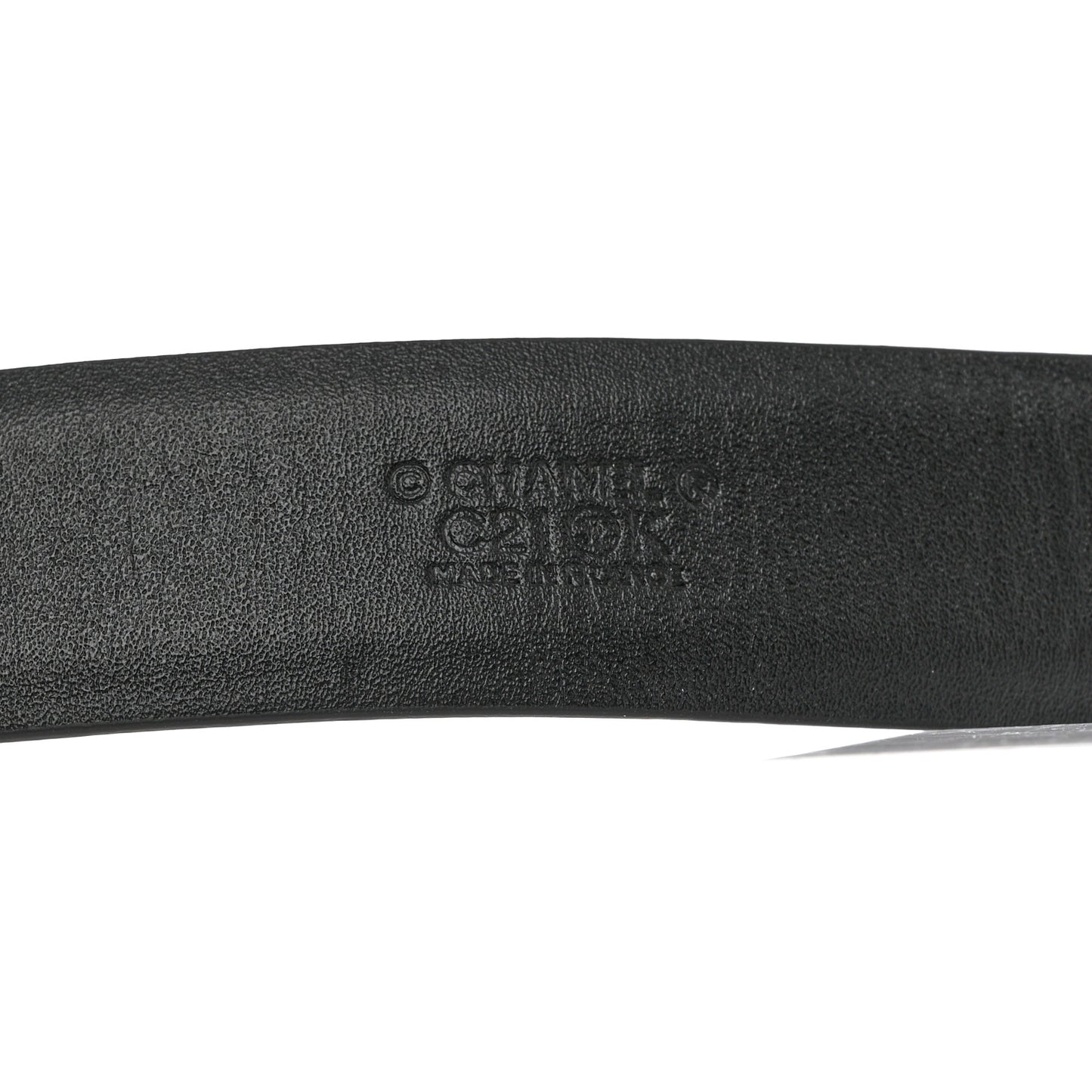 Calfskin Crystal Metal Quilted CC Belt 80 32 Black