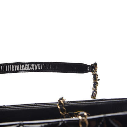 Chanel Patent Goatskin Quilted Small CC Eyelet Tote Black 11 of 11