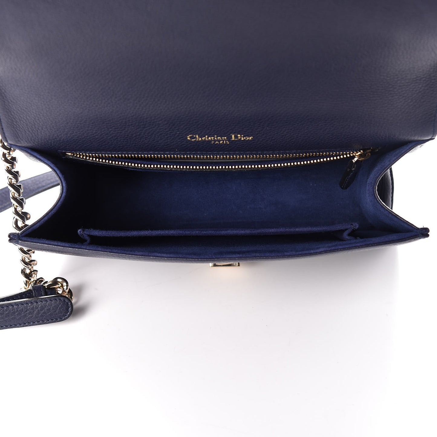Grained Calfskin Medium Diorama Flap Bag Blue