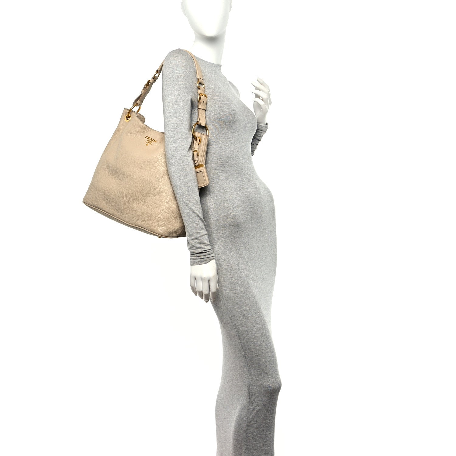 Prada Vitello Daino Sacca Hobo Sabbia 3 of 15