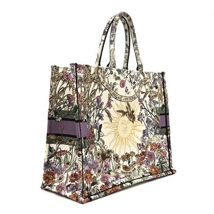 Christian Dior Canvas Embroidered Large 4 Saisons Hiver Soleil Book Tote  Lilac Multicolor 3 of 16