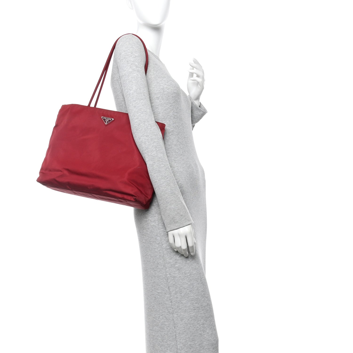 Prada Tessuto Nylon Tote Red 2 of 9