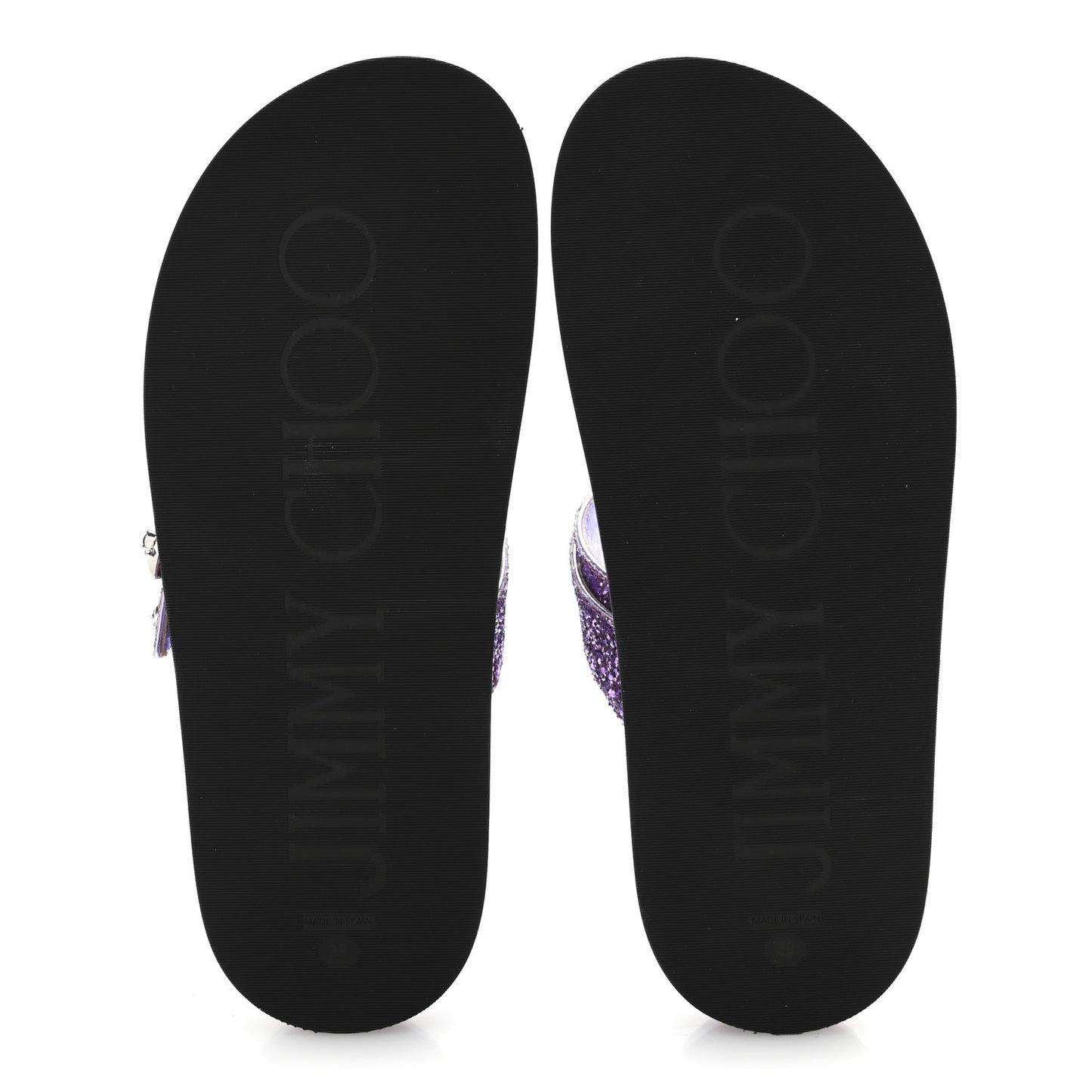 Glitter Crystal Embellished Marga Slide Sandals 39 Purple