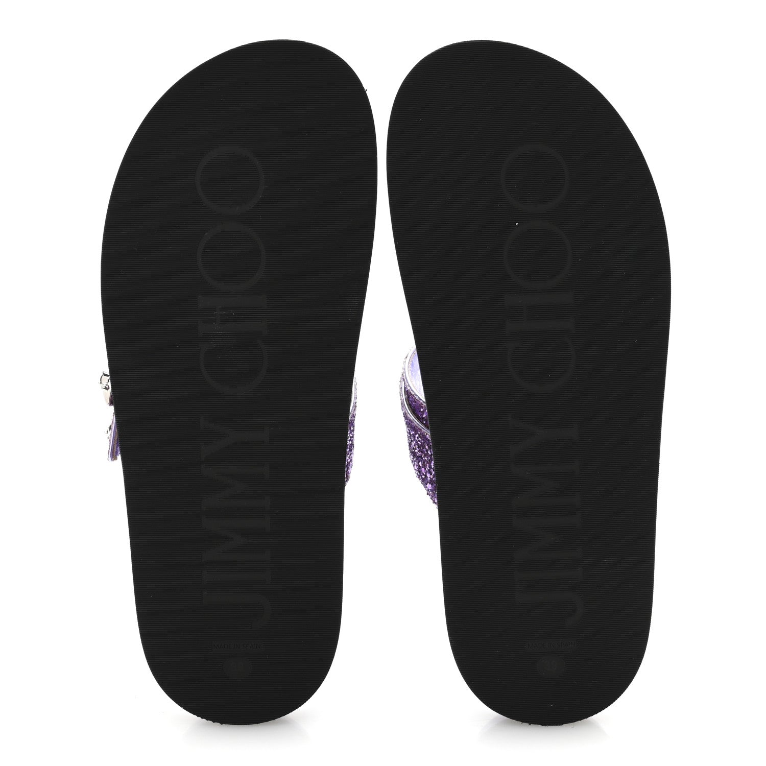 Jimmy Choo Glitter Crystal Embellished Marga Slide Sandals 39 Purple 6 of 9