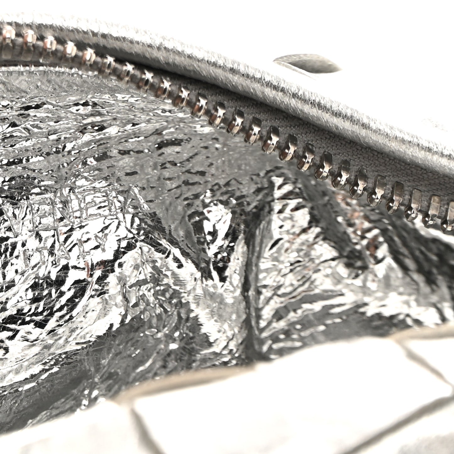 Metallic Nappa Intrecciato Mini Jodie Silver