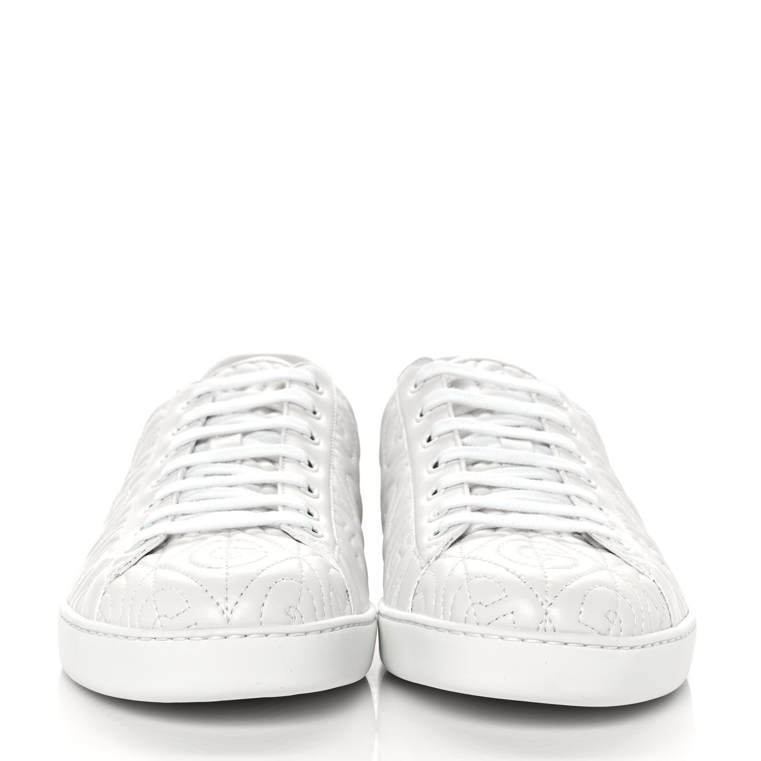 Gucci Nappa G Rhombus Mens Ace Sneakers 11 Great White Green 2 of 11