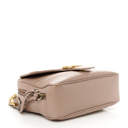 Gucci Calfskin Matelasse Sylvie Web Small GG Marmont Top Handle Shoulder Bag Porcelain Rose 4 of 13