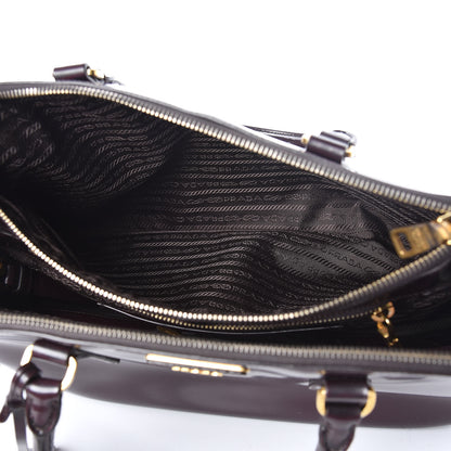 Prada Saffiano Vernice Medium Galleria Double Zip Tote Granato 6 of 15