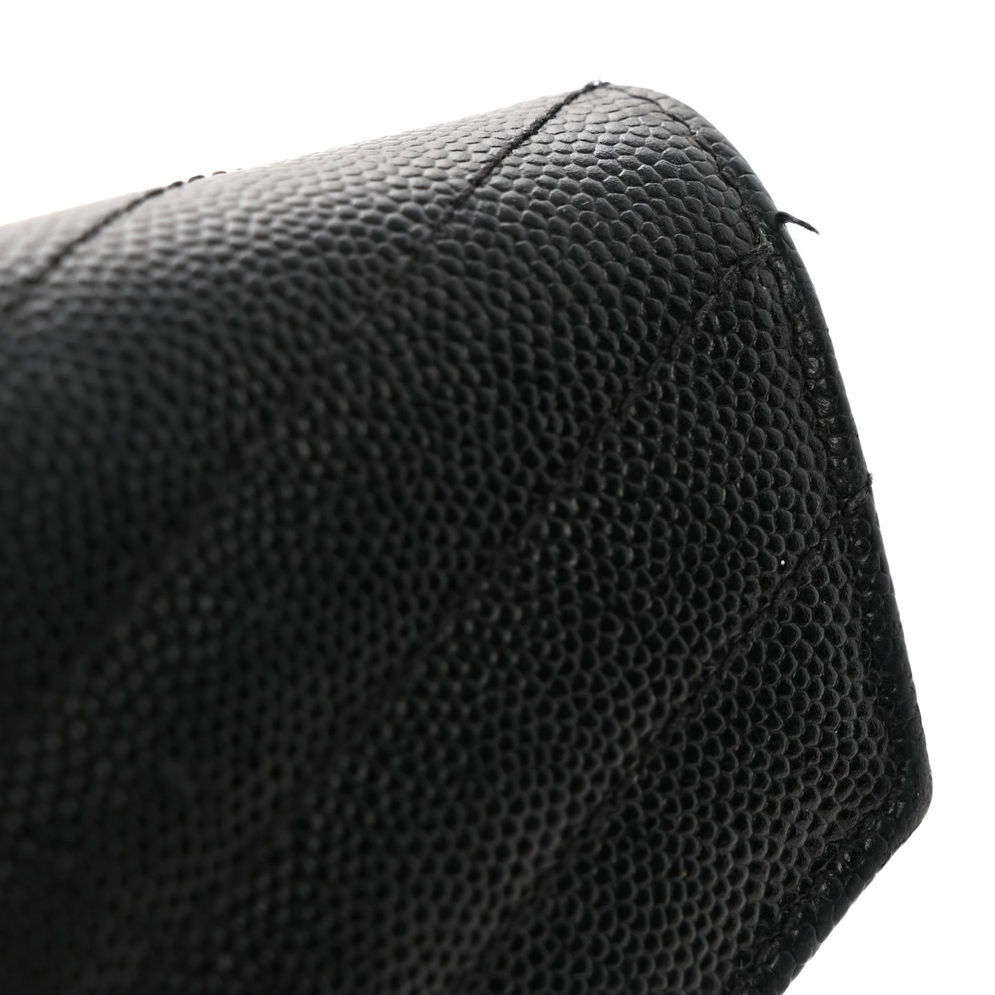 Grain De Poudre Matelasse Chevron Monogram Envelope Chain Wallet Black