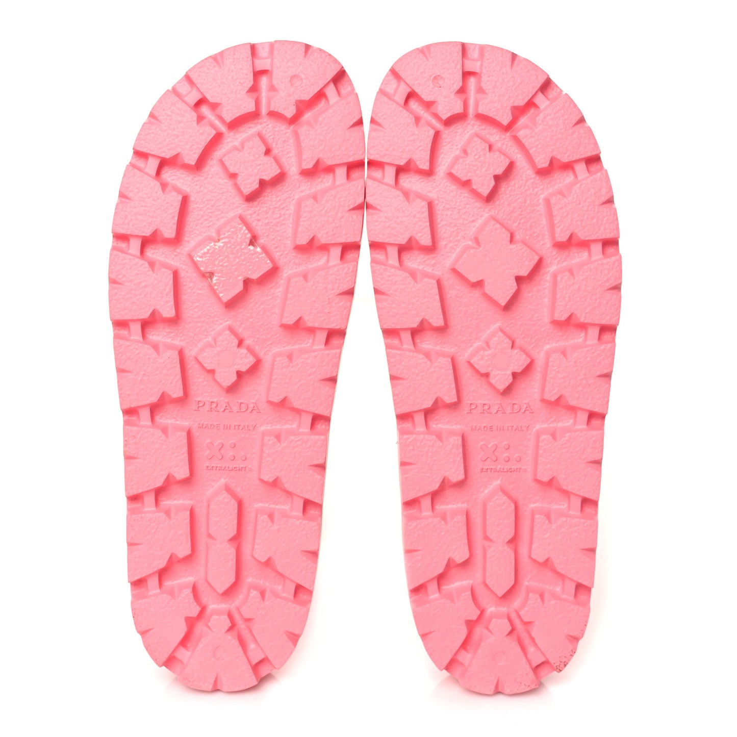 EVA Rubber Triangle Logo Embossed Womens Lug Sole 20mm Slide Sandals 39 Begonia