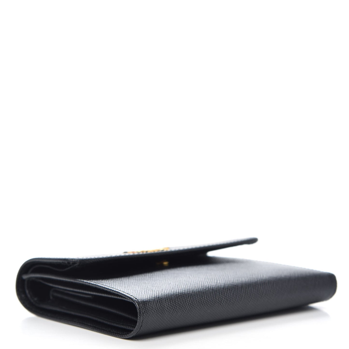 Saffiano Metal Flap Wallet Black