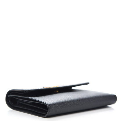 Prada Saffiano Metal Flap Wallet Black 4 of 7