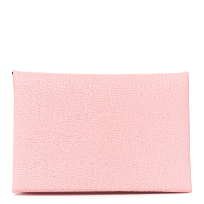 Hermes Epsom Calvi Card Case Rose Sakura 1 of 14