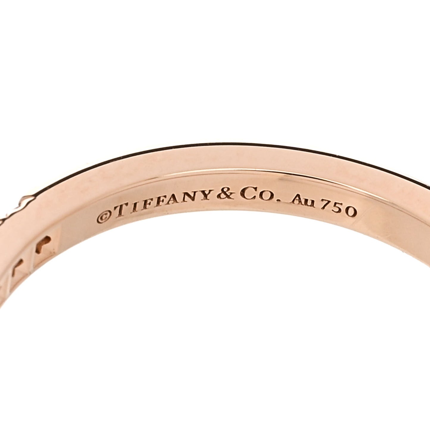 18K Rose Gold Diamond .17ctw Half Circle Soleste Band Ring 54 7