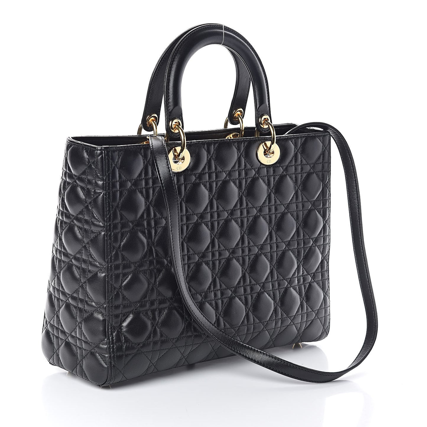 Lambskin Cannage Large Lady Dior Black