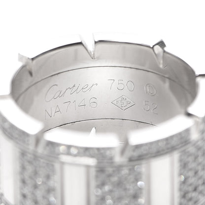 Cartier 18K White Gold Diamond Tank Francaise Ring 52 6 4 of 4