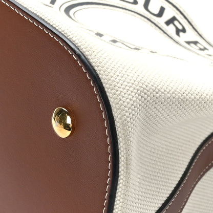 Burberry Canvas Cotton Small Peggy Bucket Bag Natural Gold 9 of 11